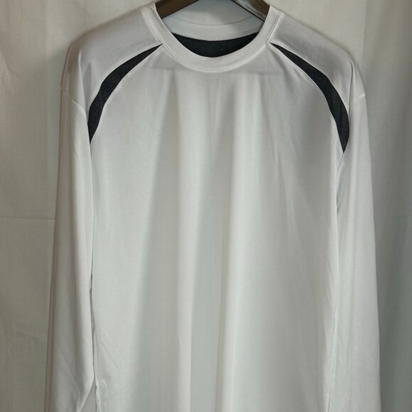Badger Sport Men's Moisture Wicking Crew Neck Long Sleeves Pullover - White - XL - Picture 1 of 5